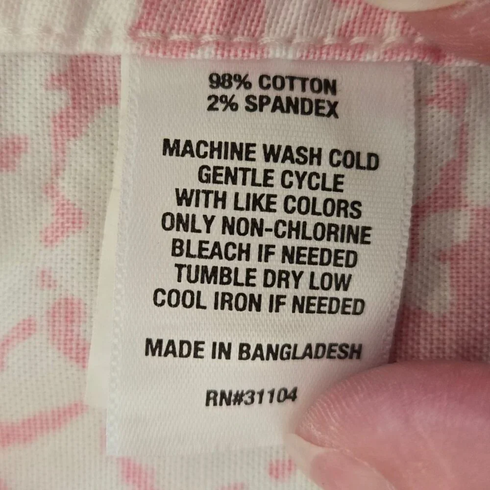 Crown & Ivy Mens Pink Floral Hawaiian Style Camp Shirt Short-Sleeve Large - Picture 9 of 9